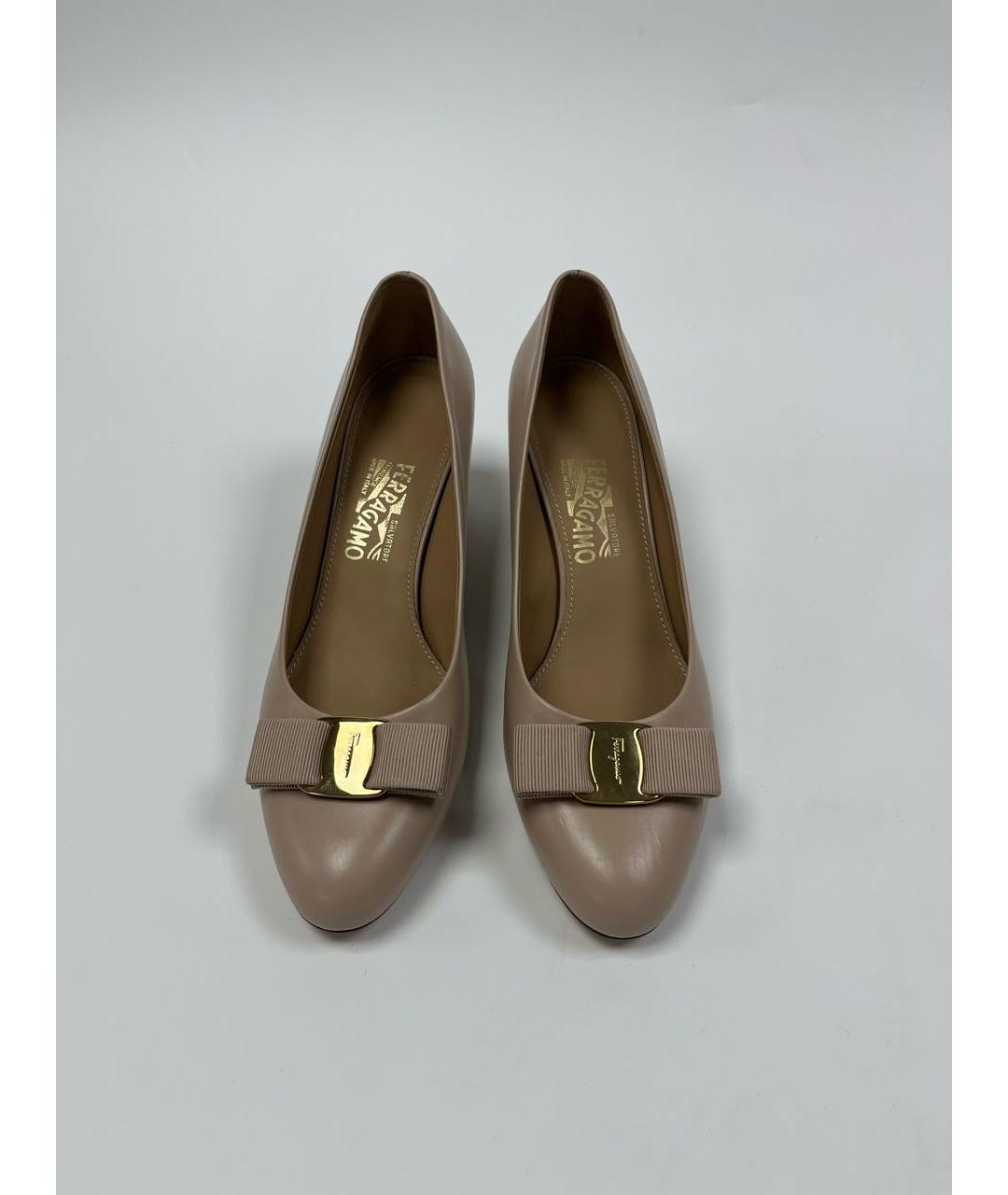 FERRAGAMO Бежевые кожаные туфли, фото 2