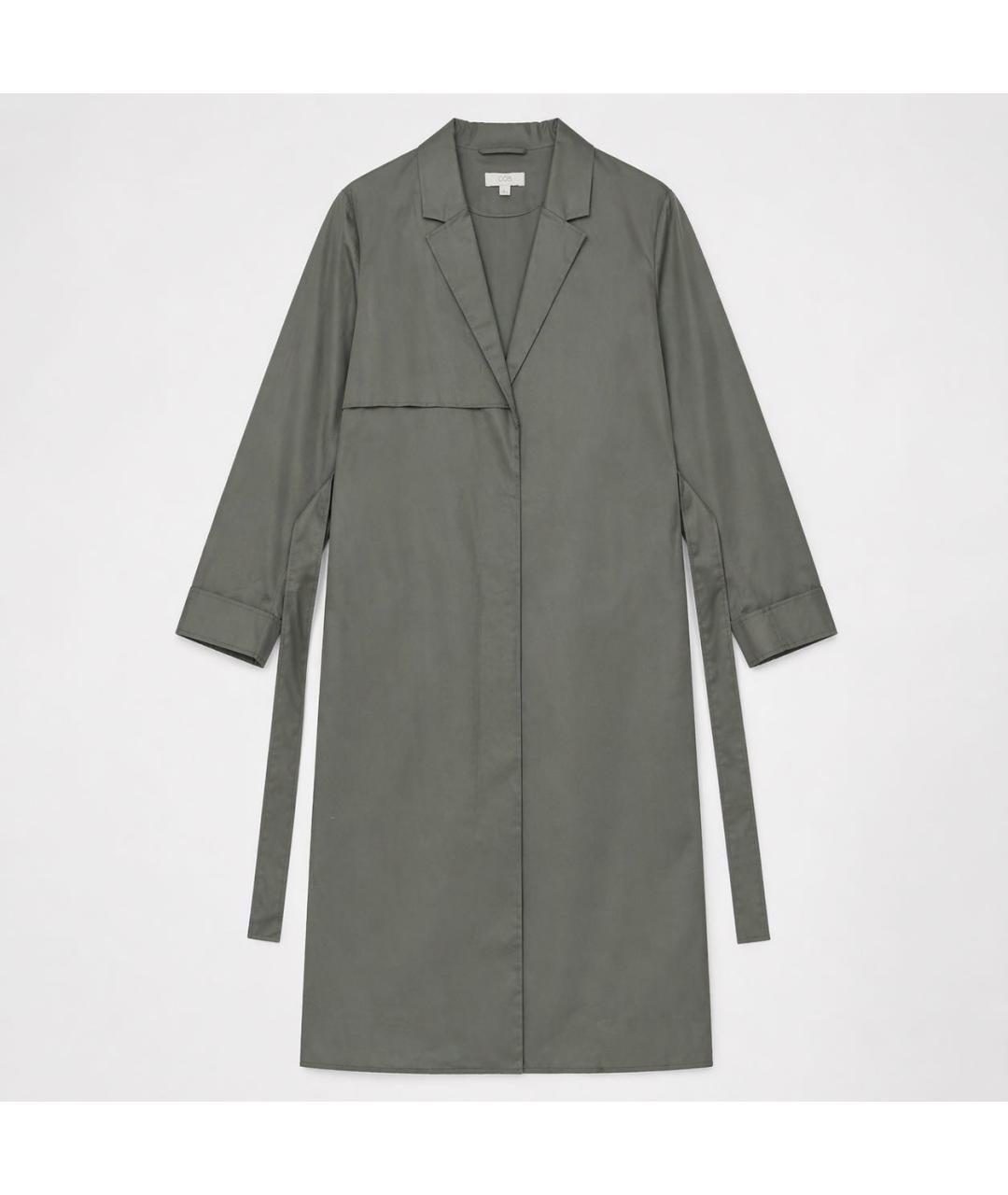 COS Серый хлопковый тренч/плащ, фото 8