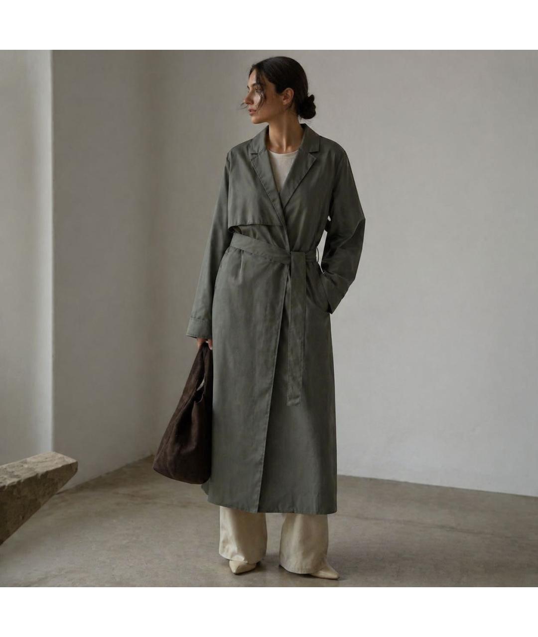 COS Серый хлопковый тренч/плащ, фото 6