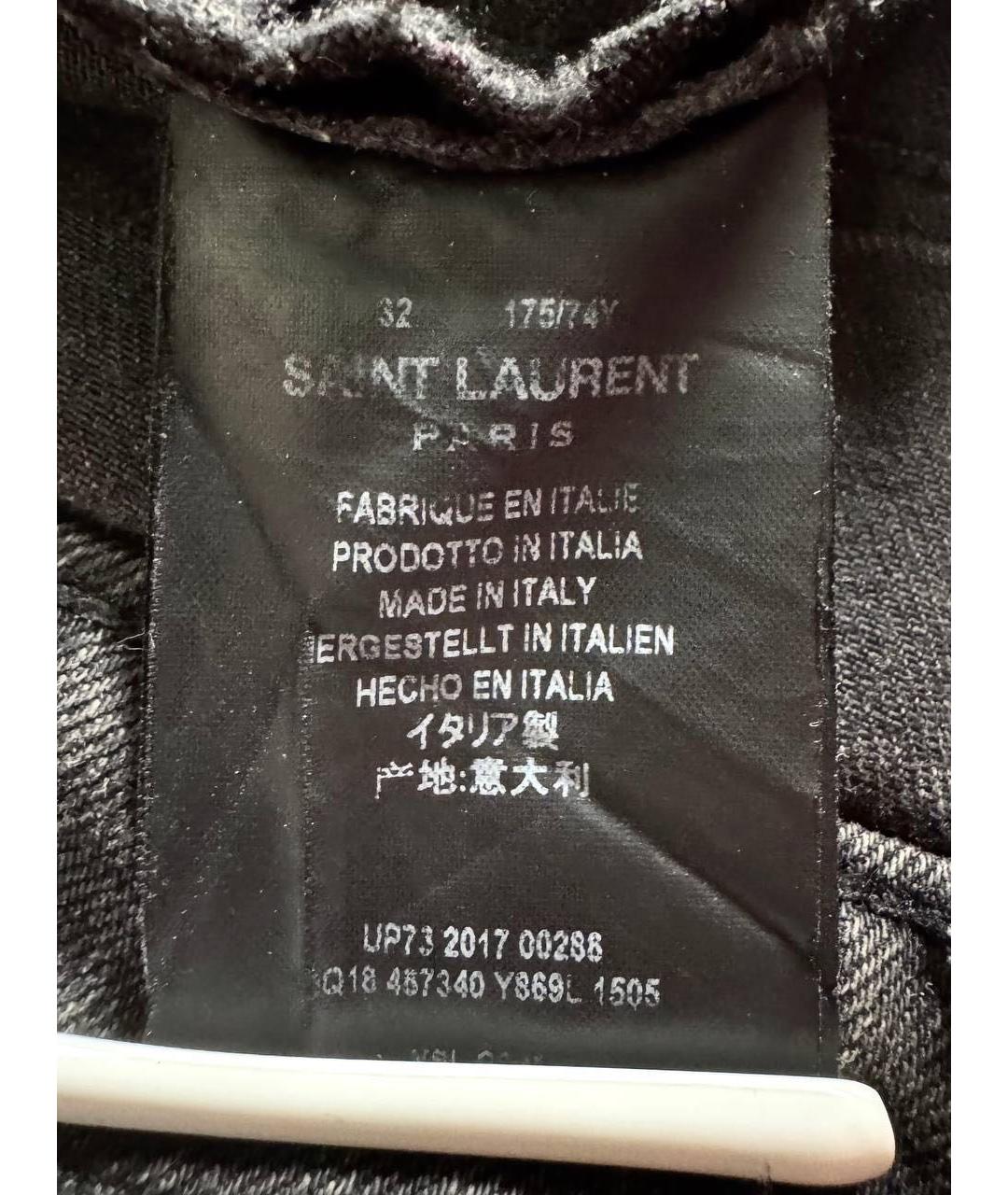 SAINT LAURENT Черные хлопковые джинсы скинни, фото 5