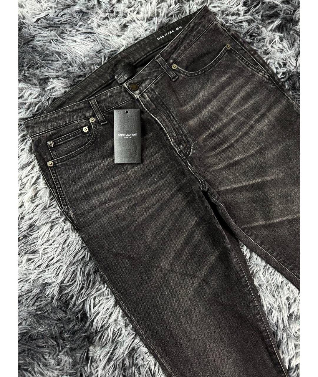 SAINT LAURENT Черные хлопковые джинсы скинни, фото 4