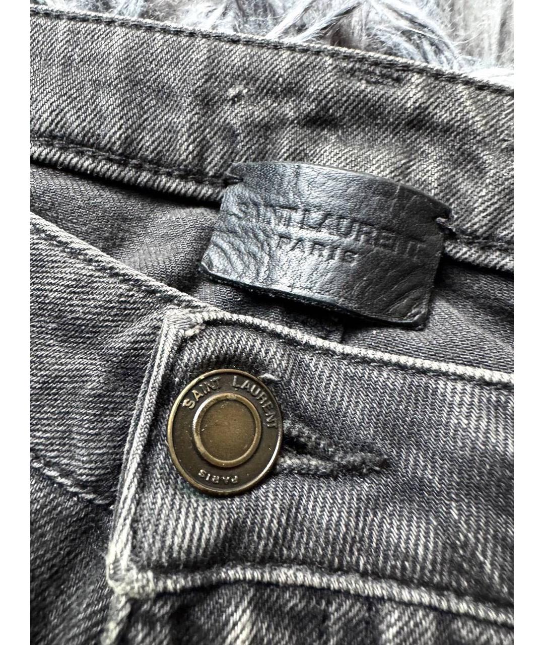 SAINT LAURENT Черные хлопковые джинсы скинни, фото 8