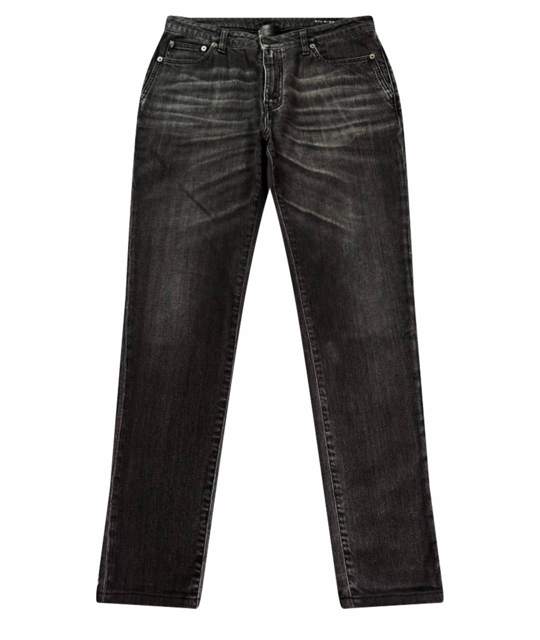 SAINT LAURENT Черные хлопковые джинсы скинни, фото 1
