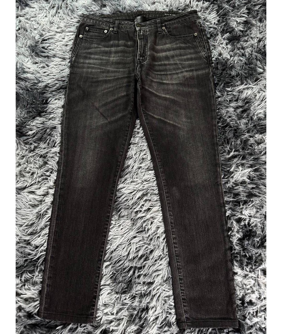 SAINT LAURENT Черные хлопковые джинсы скинни, фото 9