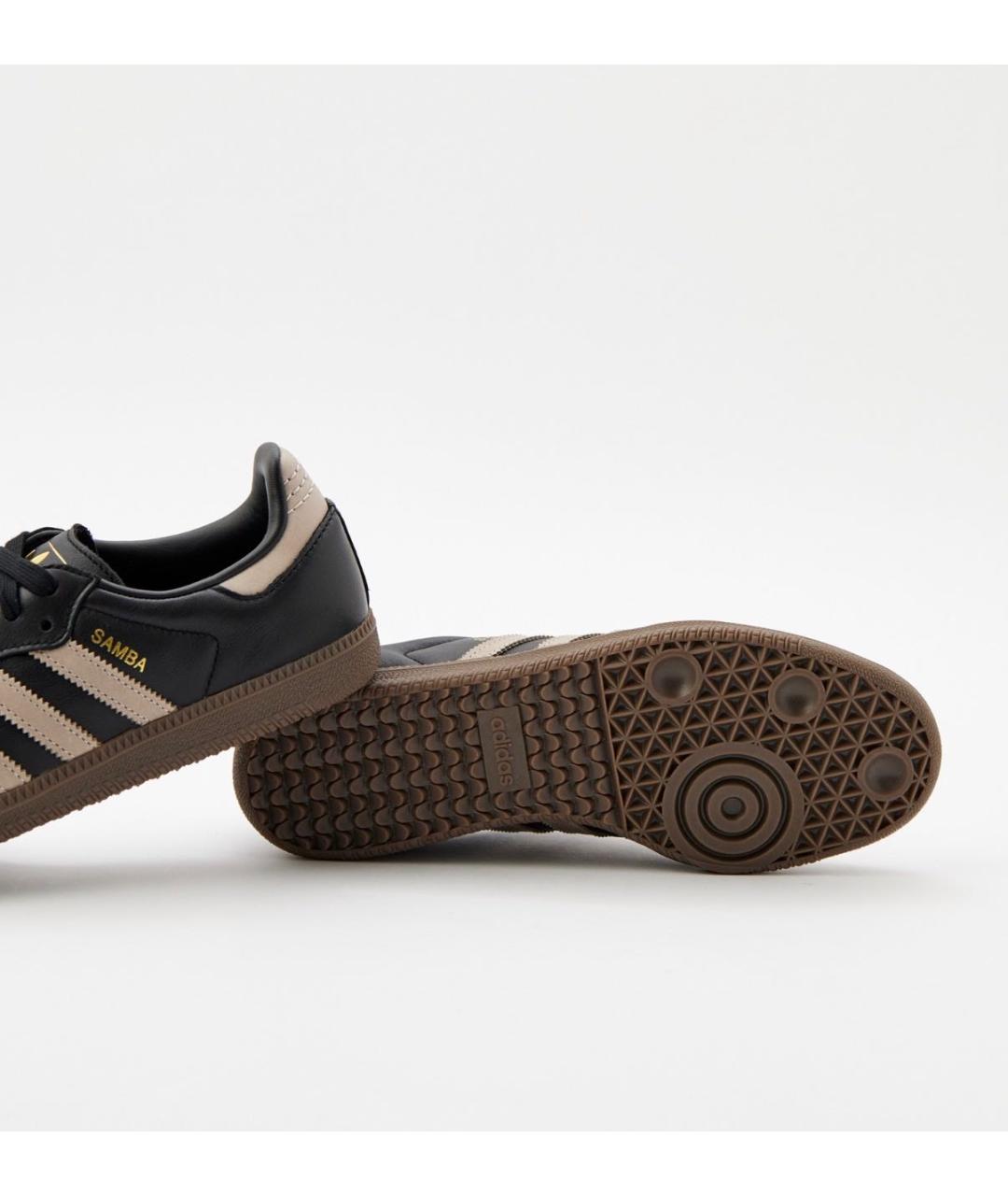 ADIDAS Черные кожаные кроссовки, фото 5