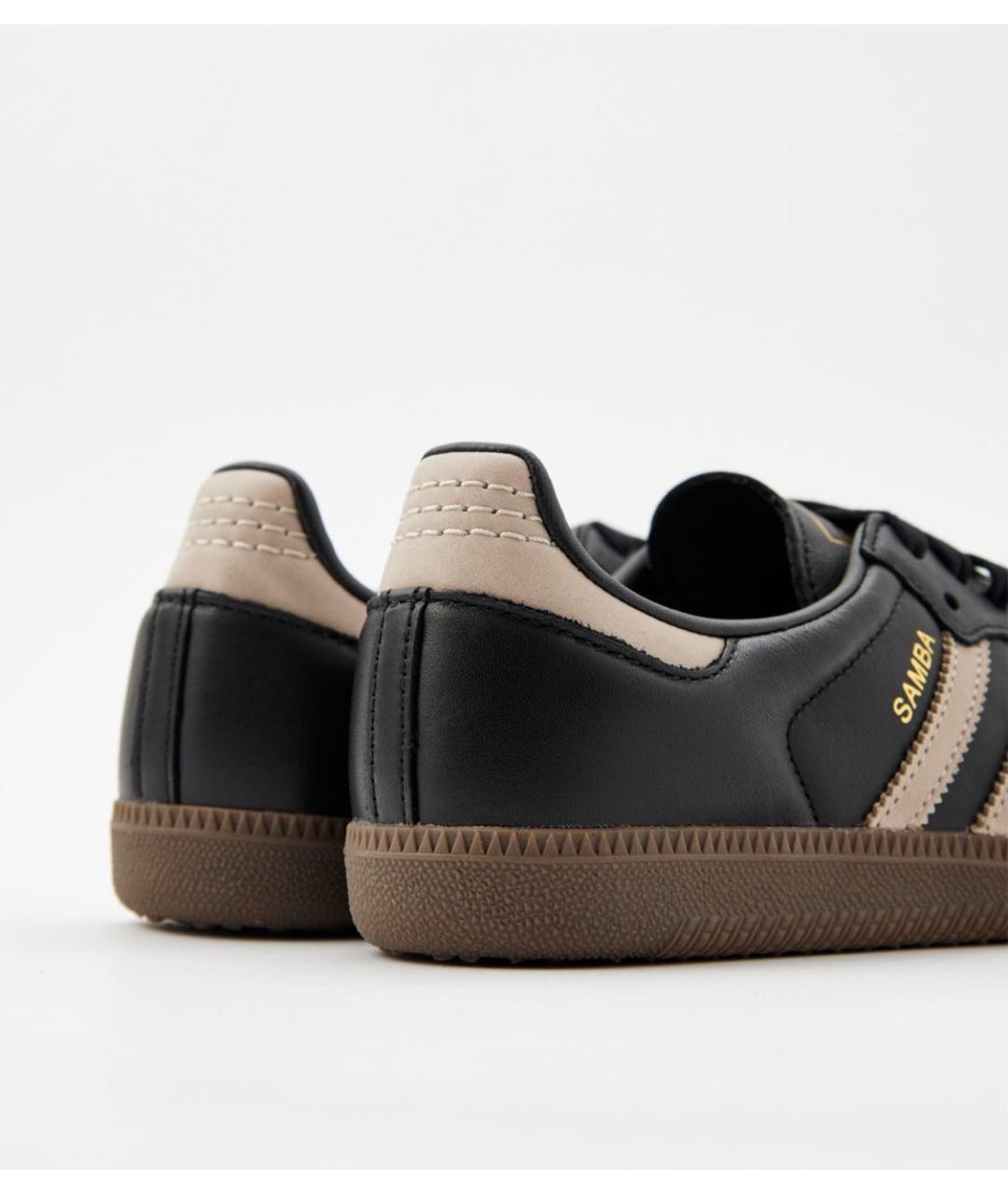 ADIDAS Черные кожаные кроссовки, фото 4