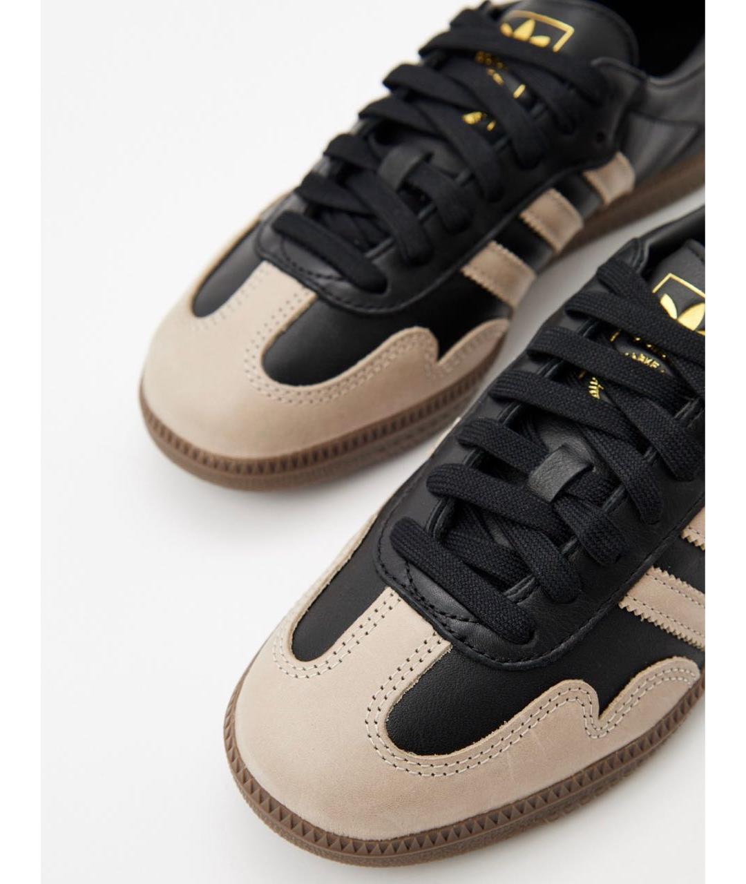 ADIDAS Черные кожаные кроссовки, фото 6