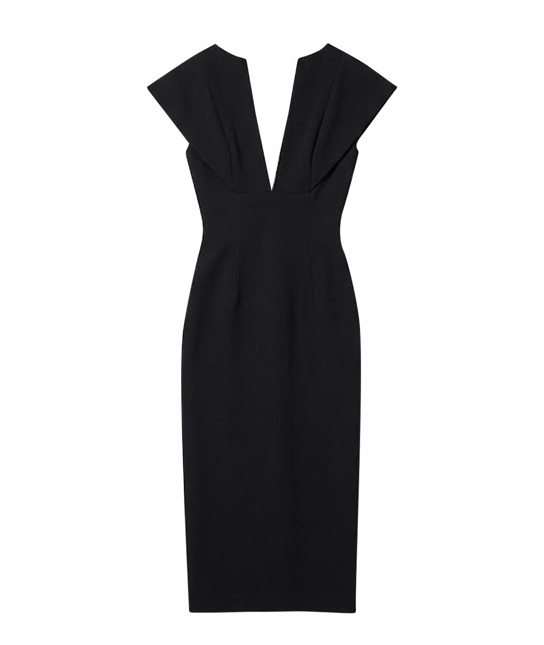 VICTORIA BECKHAM Черное хлопковое коктейльное платье, фото 1