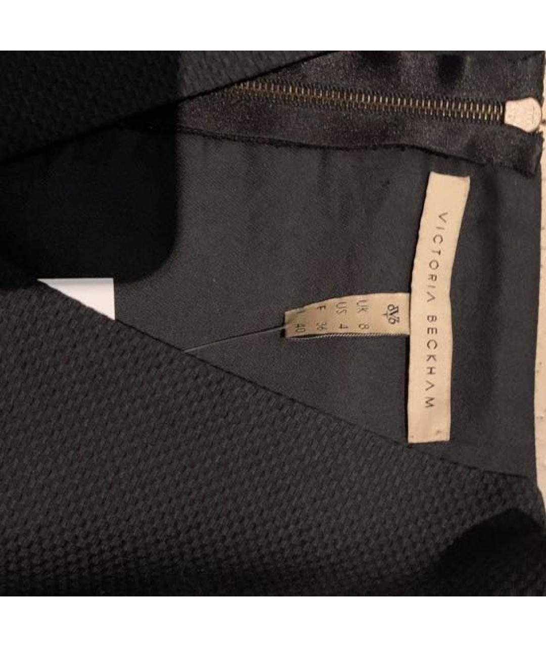 VICTORIA BECKHAM Черное хлопковое коктейльное платье, фото 3