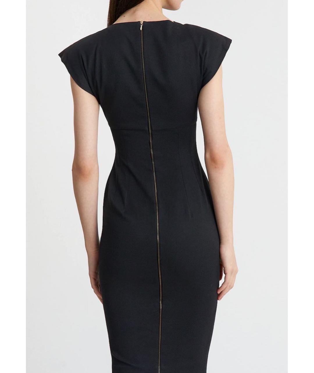 VICTORIA BECKHAM Черное хлопковое коктейльное платье, фото 6
