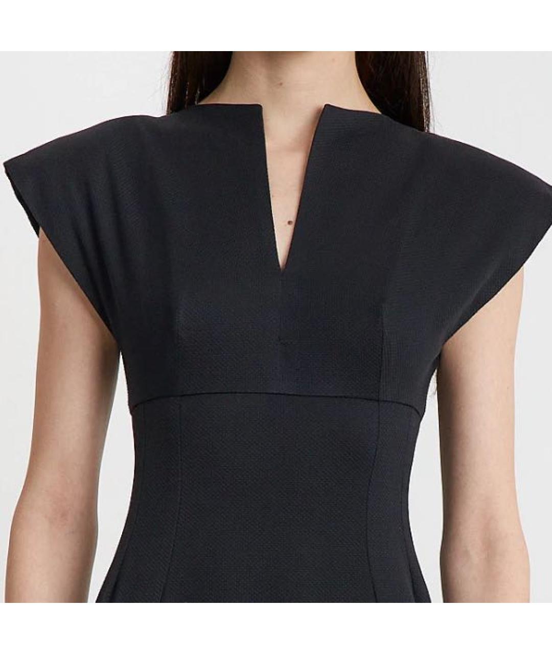 VICTORIA BECKHAM Черное хлопковое коктейльное платье, фото 4