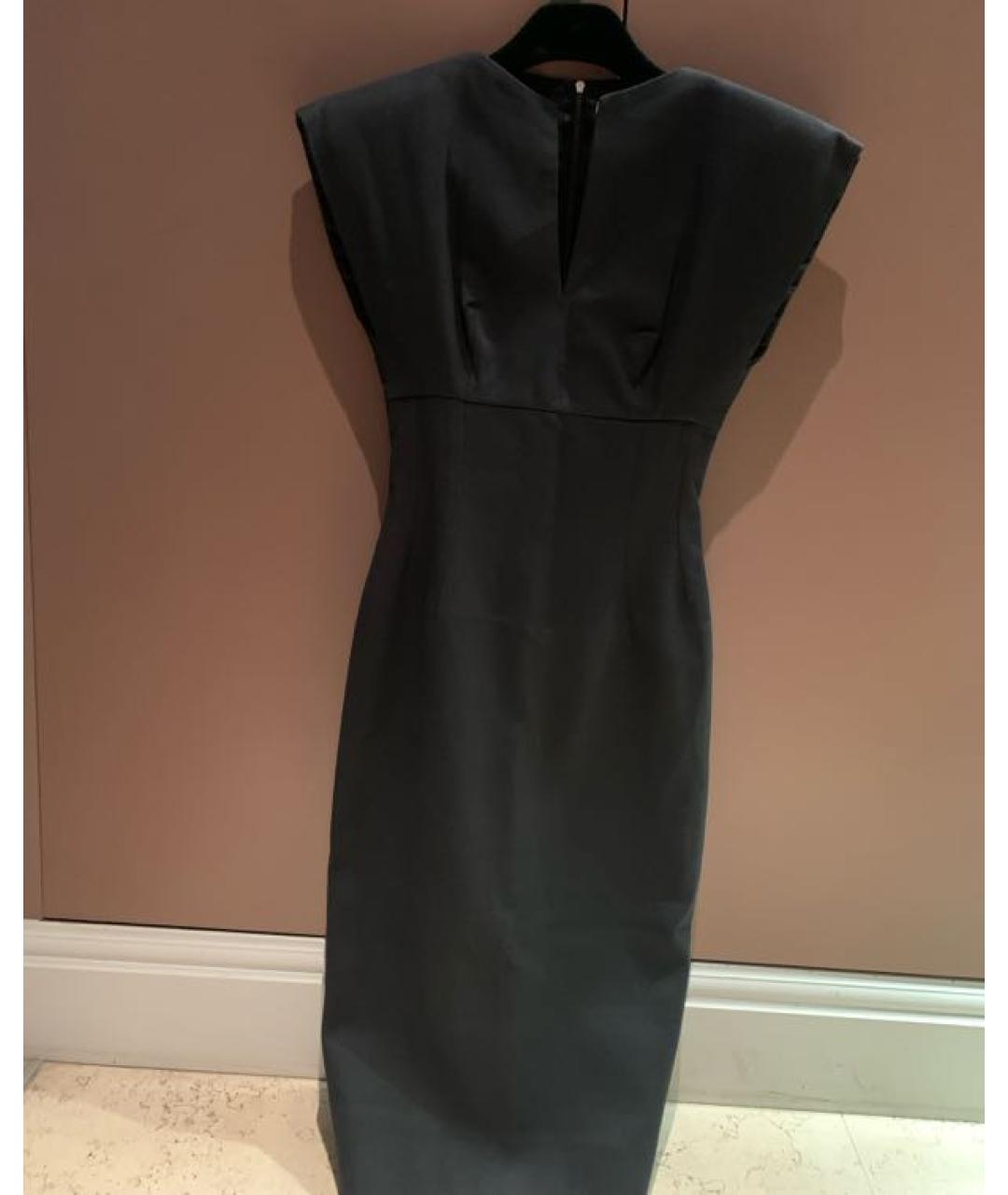 VICTORIA BECKHAM Черное хлопковое коктейльное платье, фото 8