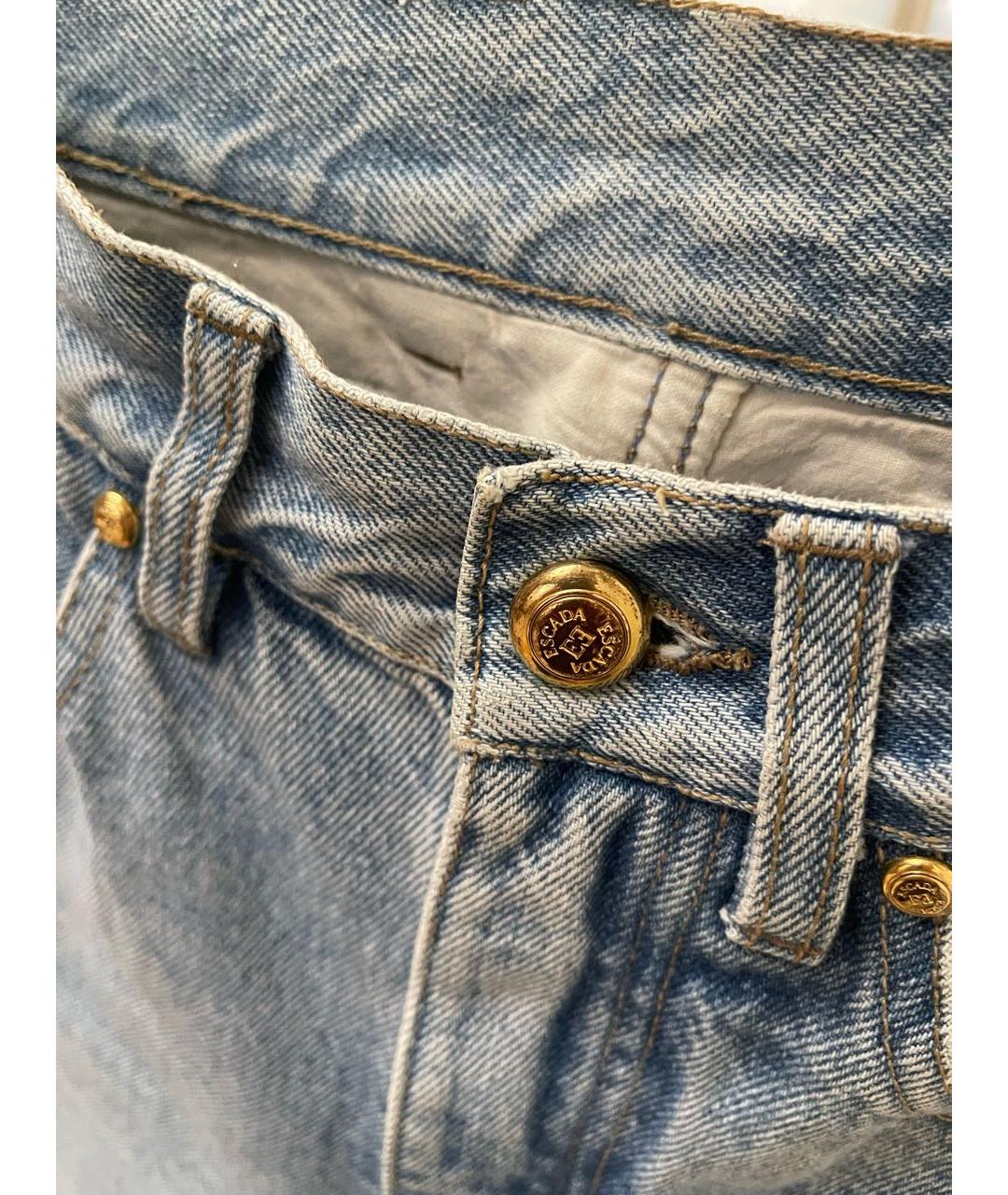 ESCADA Голубые хлопковые прямые джинсы, фото 8