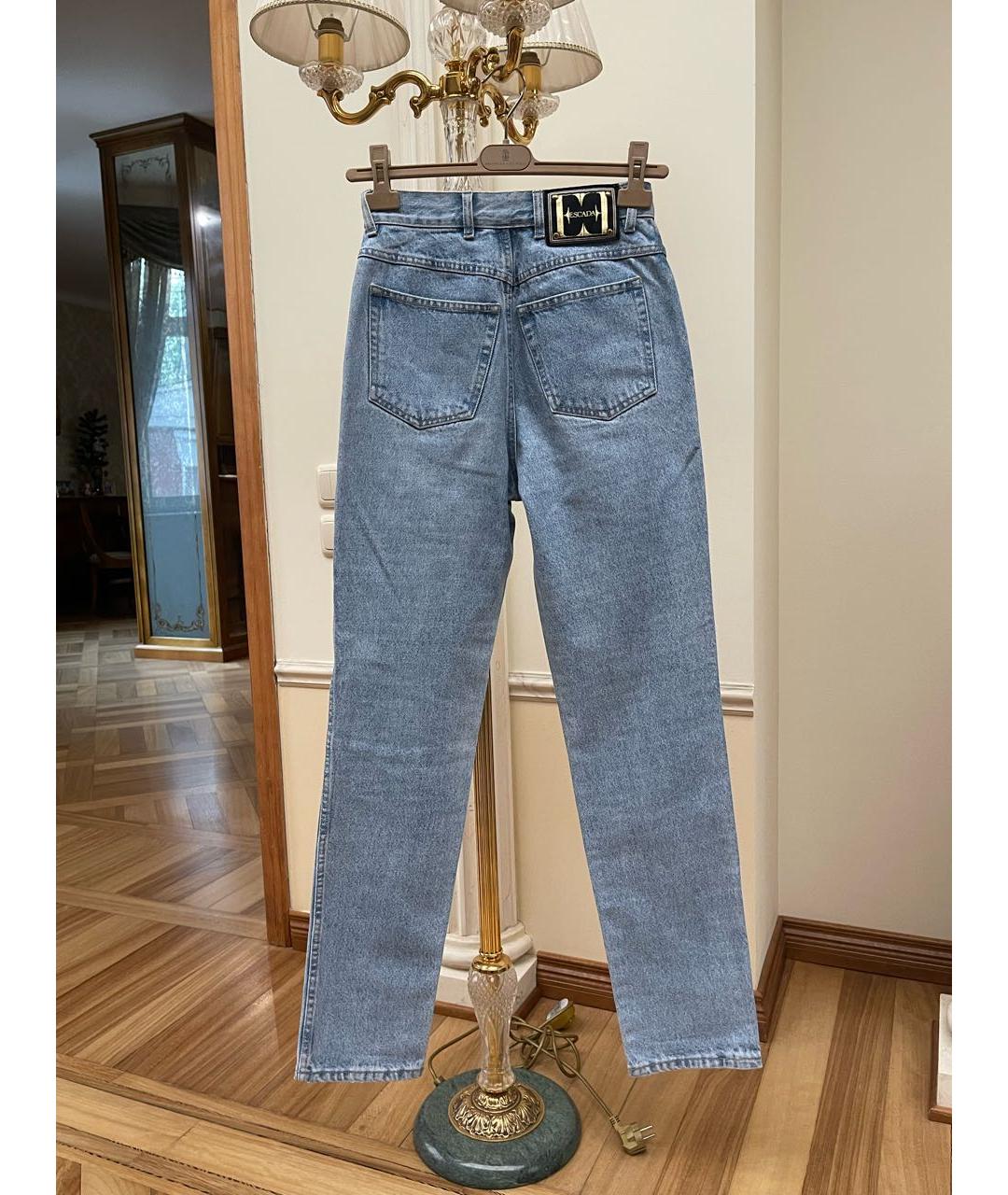 ESCADA Голубые хлопковые прямые джинсы, фото 2