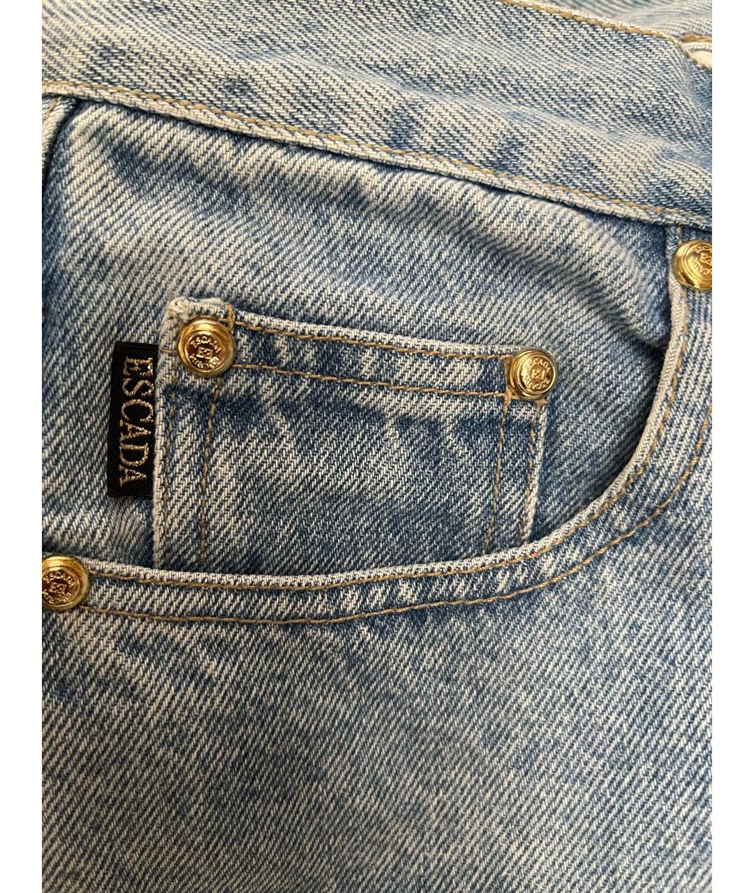 ESCADA Голубые хлопковые прямые джинсы, фото 7