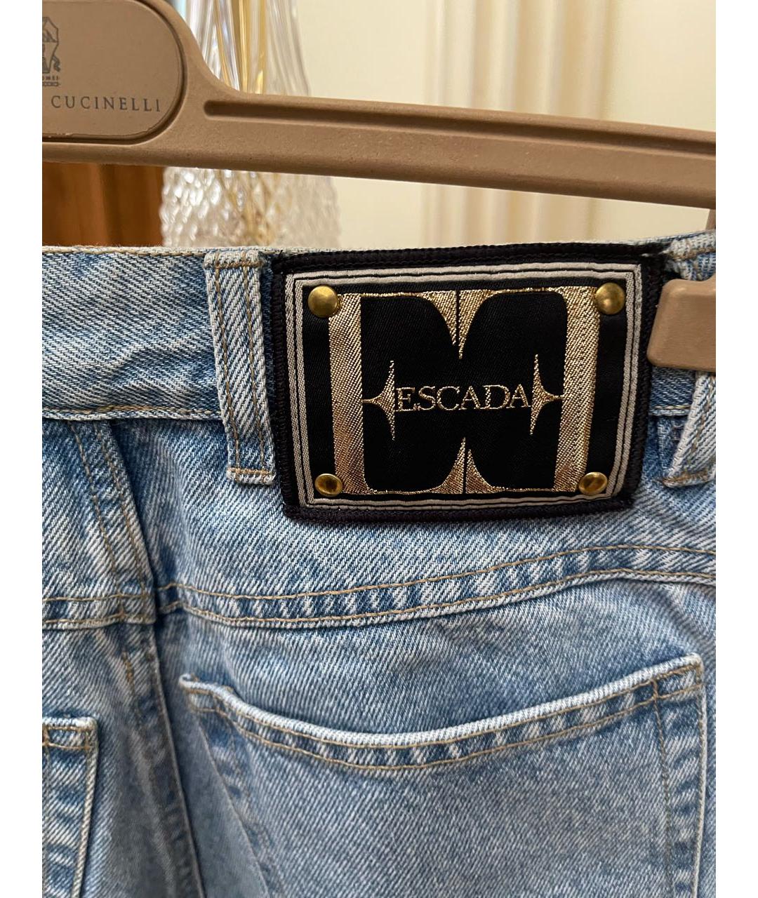 ESCADA Голубые хлопковые прямые джинсы, фото 4