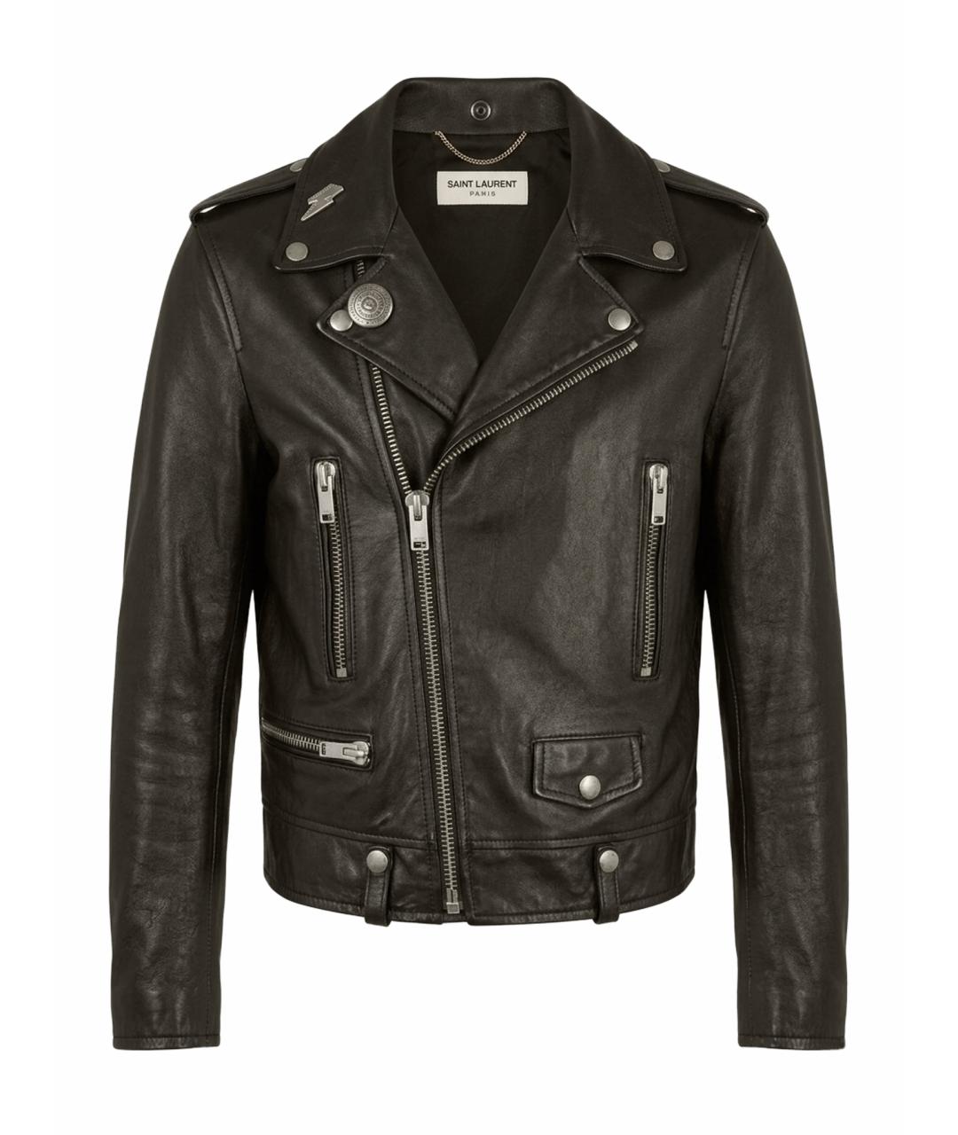 SAINT LAURENT Черная кожаная куртка, фото 1