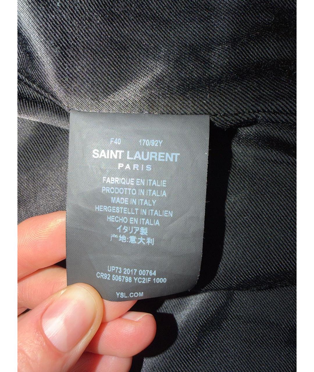 SAINT LAURENT Черная кожаная куртка, фото 4