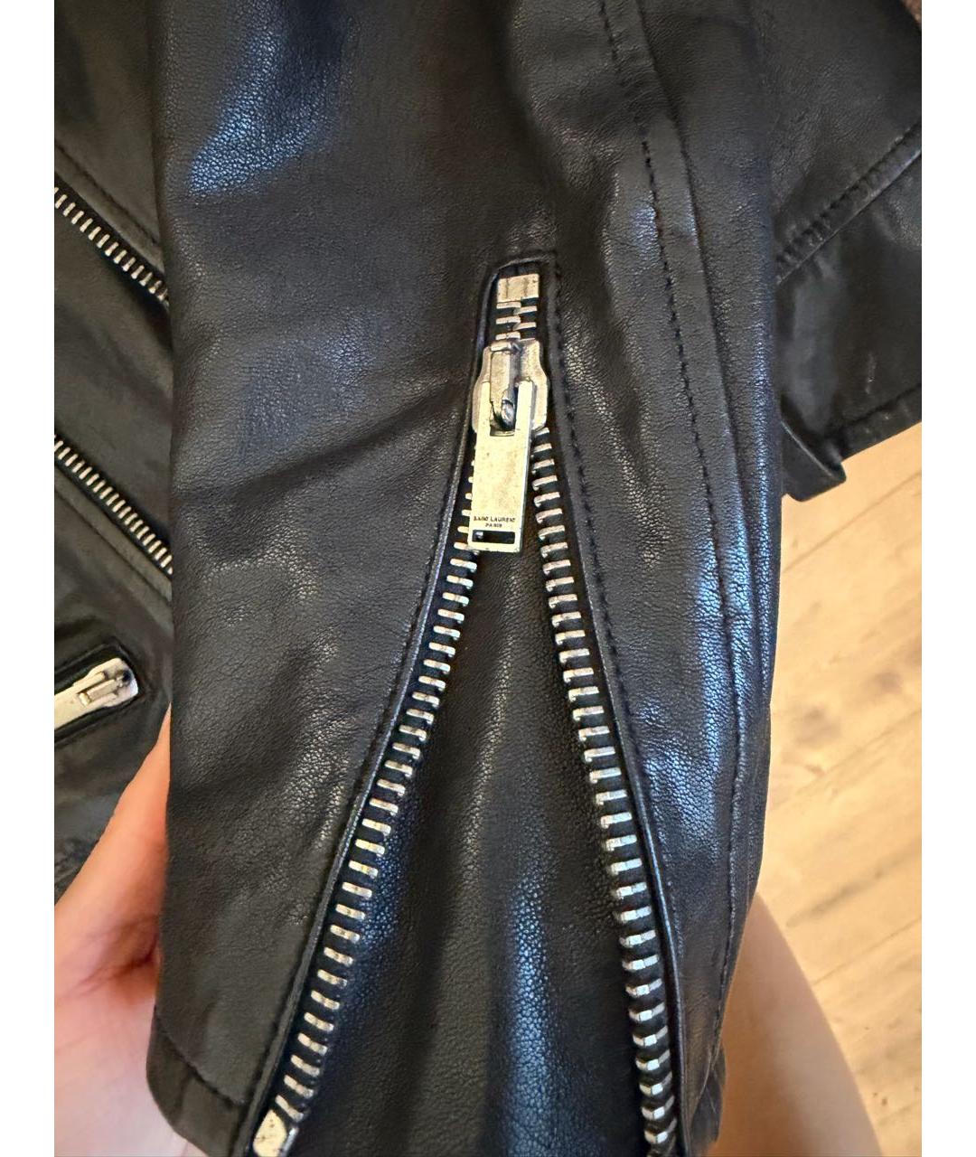 SAINT LAURENT Черная кожаная куртка, фото 5