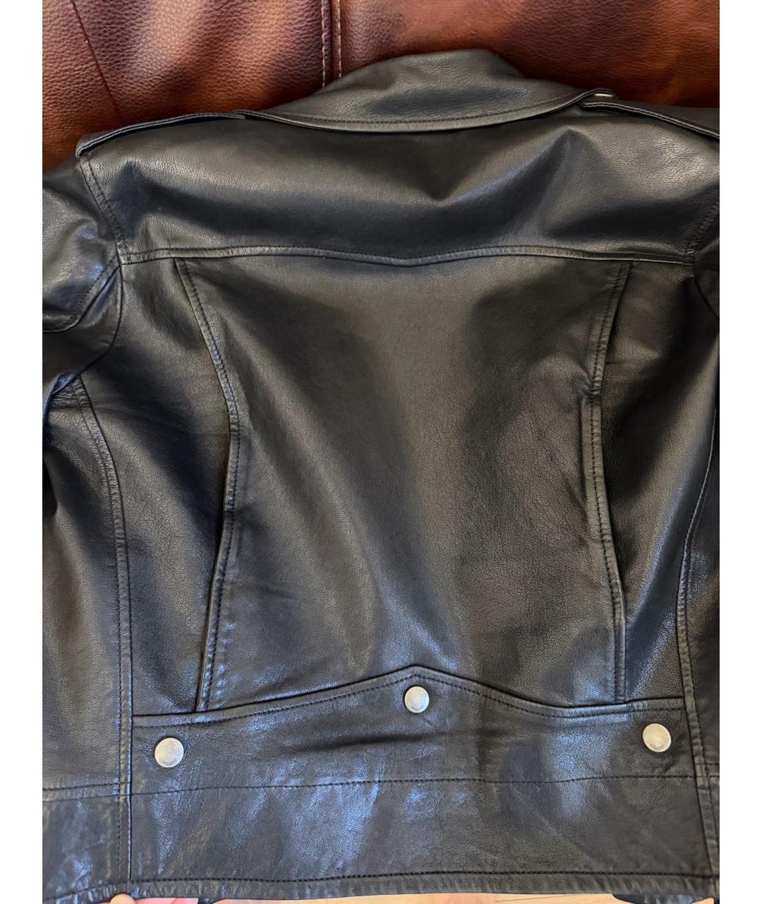 SAINT LAURENT Черная кожаная куртка, фото 3
