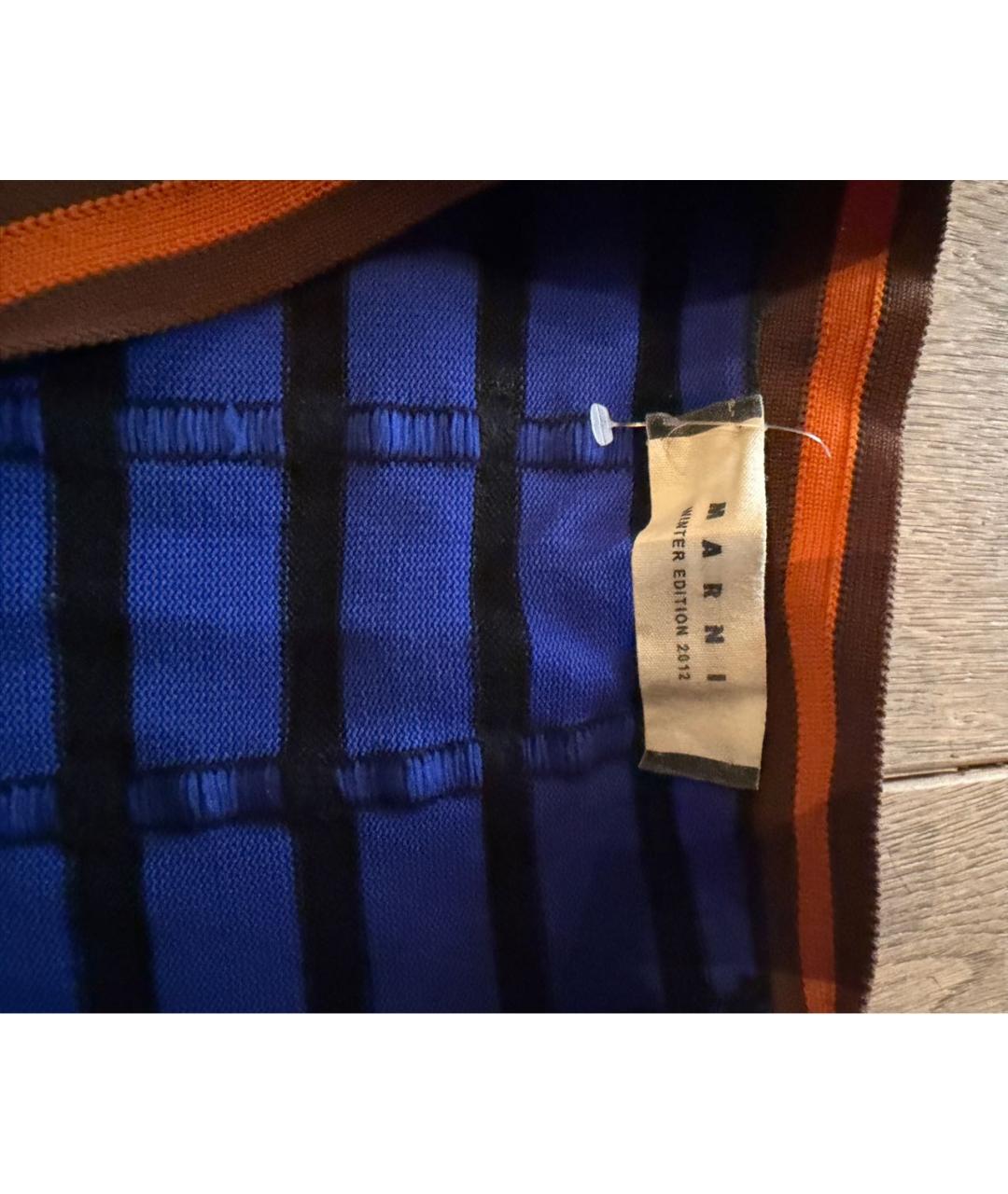 MARNI Синий хлопко-эластановый кардиган, фото 3