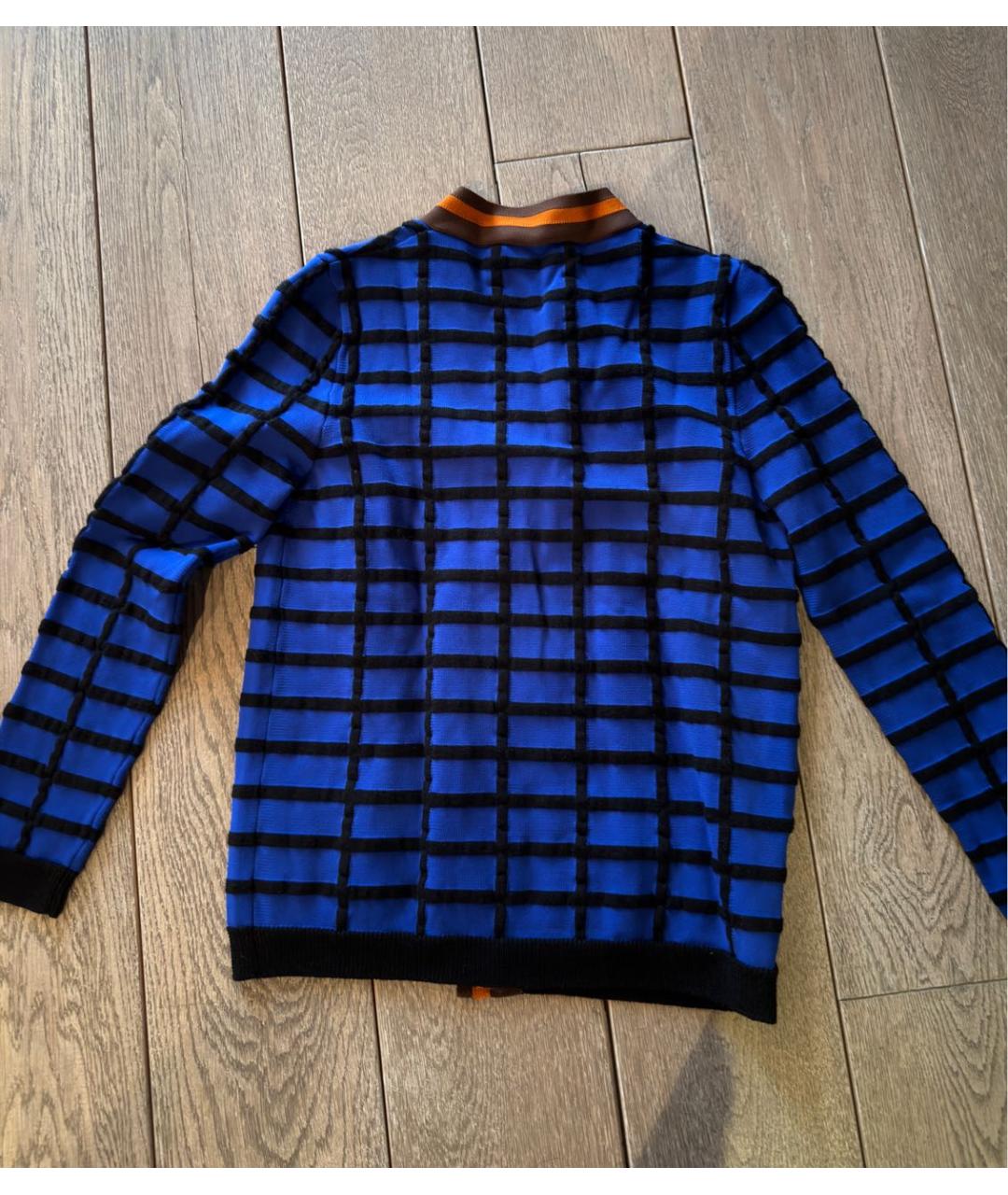 MARNI Синий хлопко-эластановый кардиган, фото 2