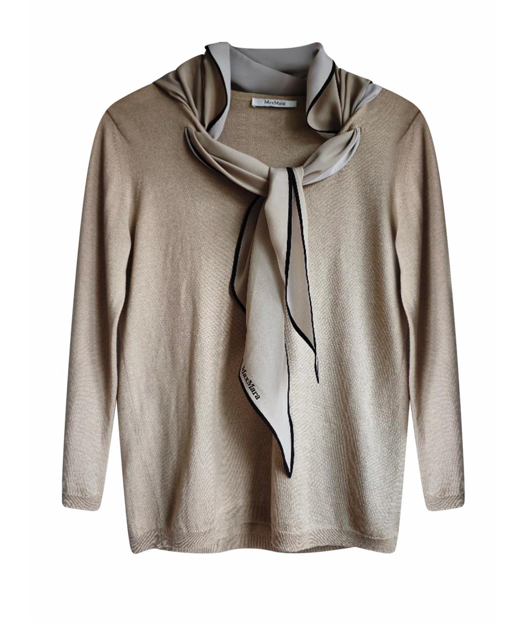 MAX MARA Бежевый кашемировый джемпер / свитер, фото 1