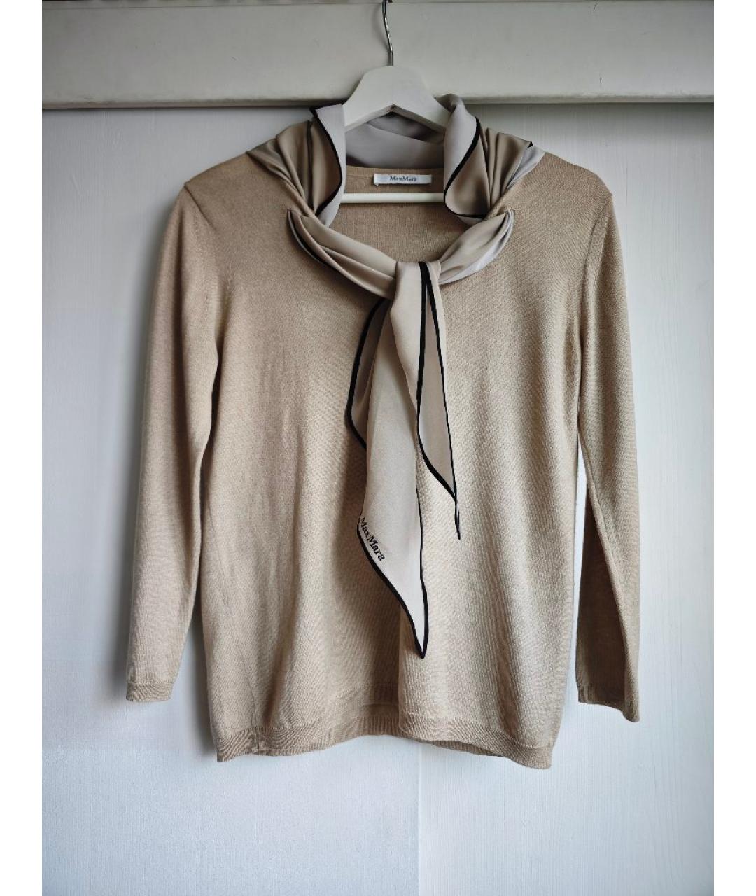 MAX MARA Бежевый кашемировый джемпер / свитер, фото 9