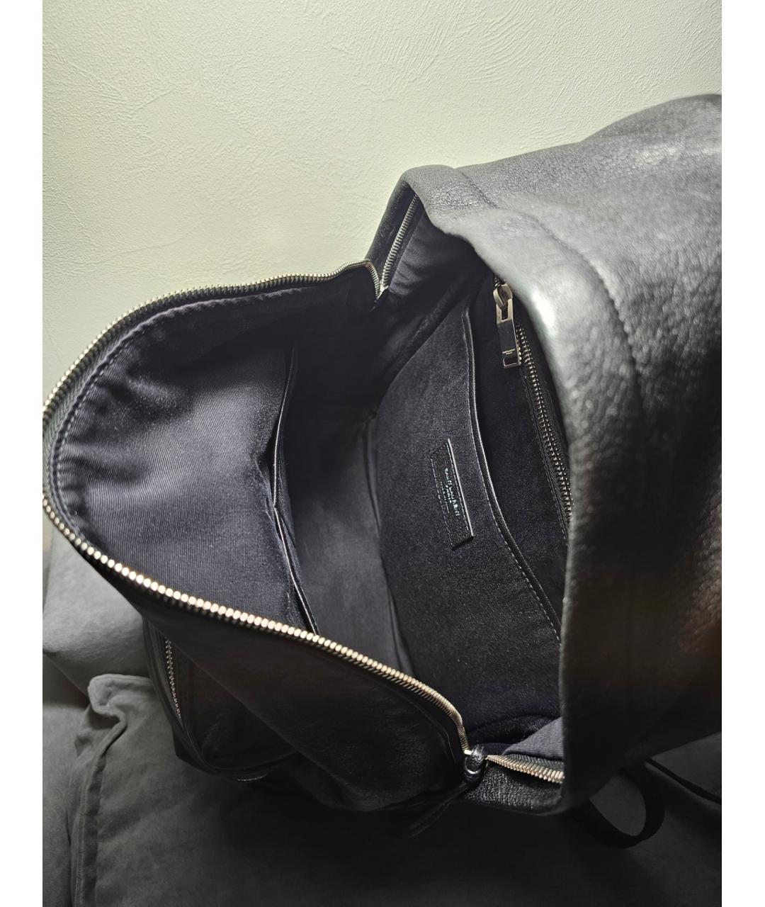 SAINT LAURENT Черный кожаный рюкзак, фото 6