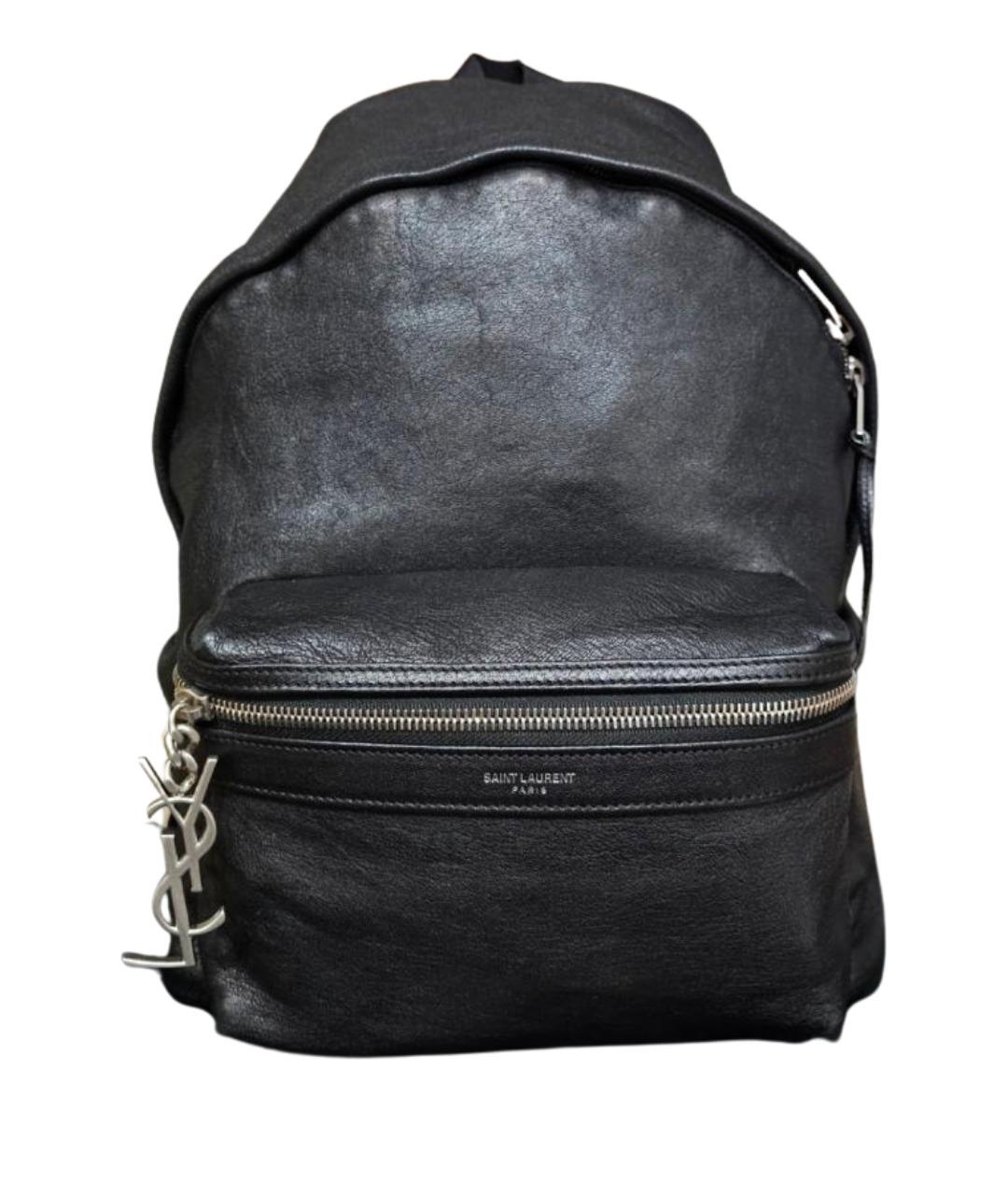 SAINT LAURENT Черный кожаный рюкзак, фото 1