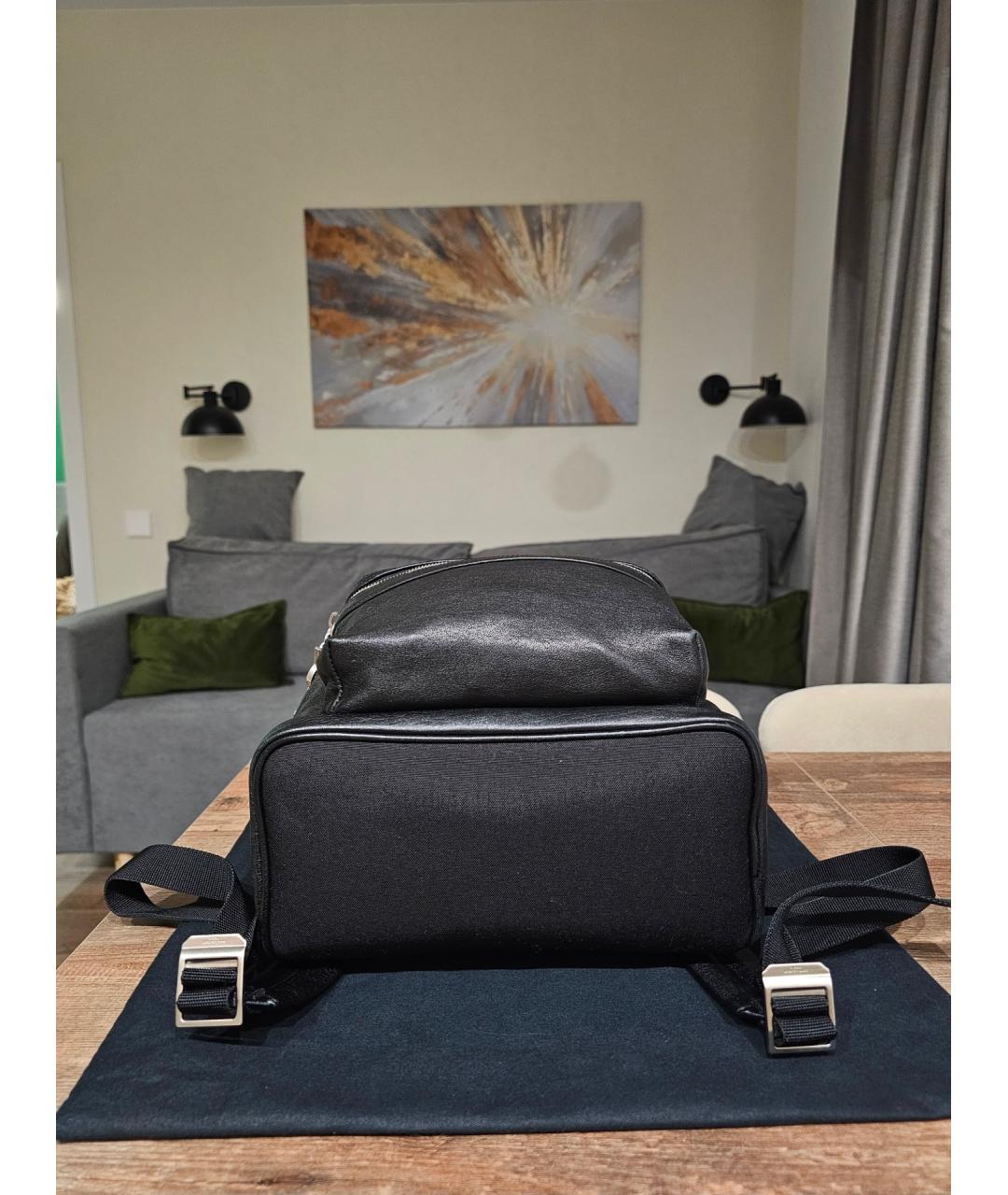 SAINT LAURENT Черный кожаный рюкзак, фото 5