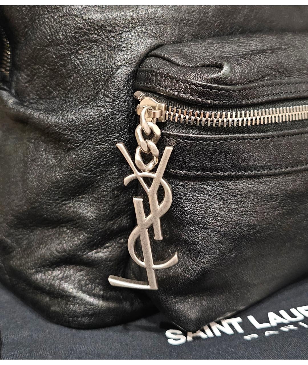 SAINT LAURENT Черный кожаный рюкзак, фото 8