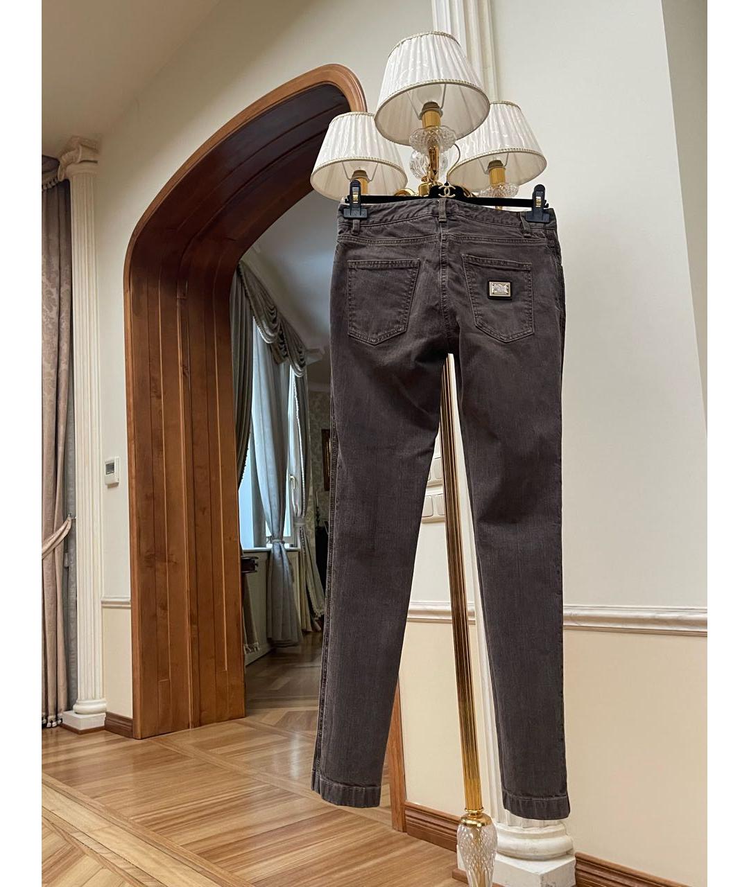 DOLCE&GABBANA Коричневые хлопковые джинсы слим, фото 2