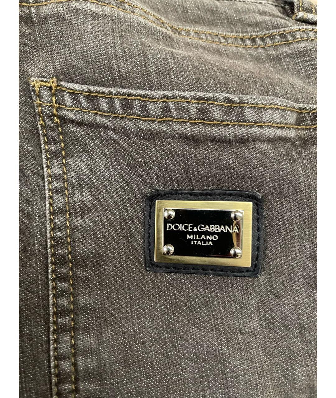 DOLCE&GABBANA Коричневые хлопковые джинсы слим, фото 5