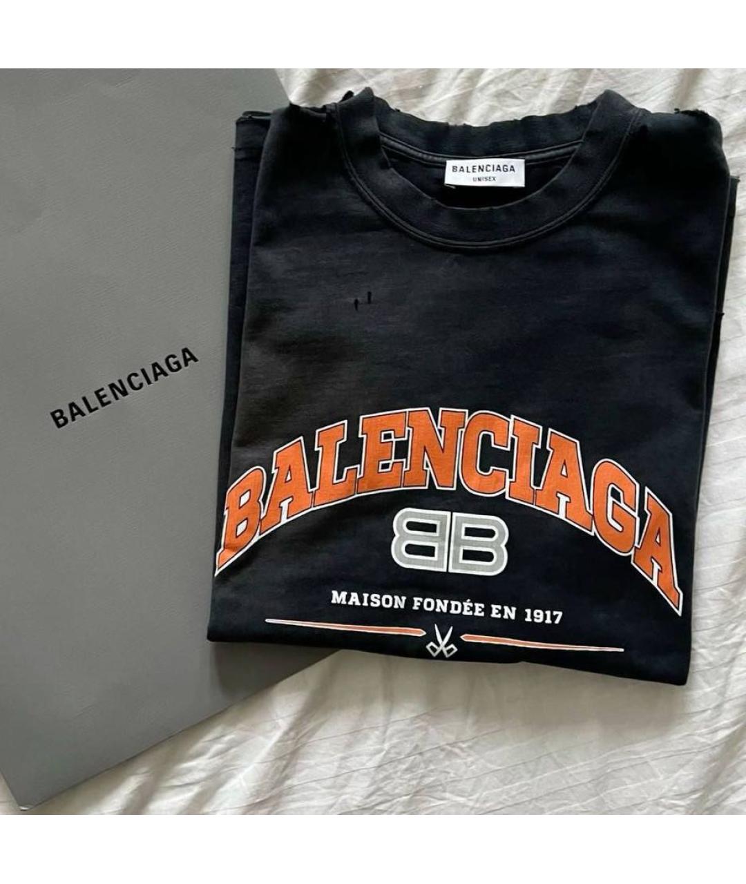 BALENCIAGA Хлопковая футболка, фото 2