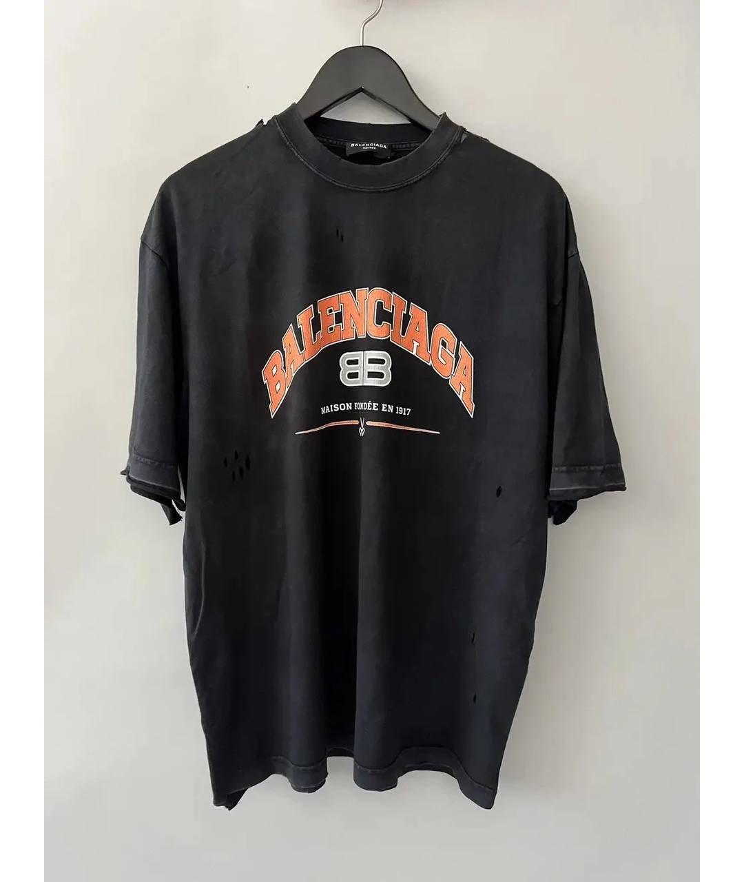 BALENCIAGA Хлопковая футболка, фото 4