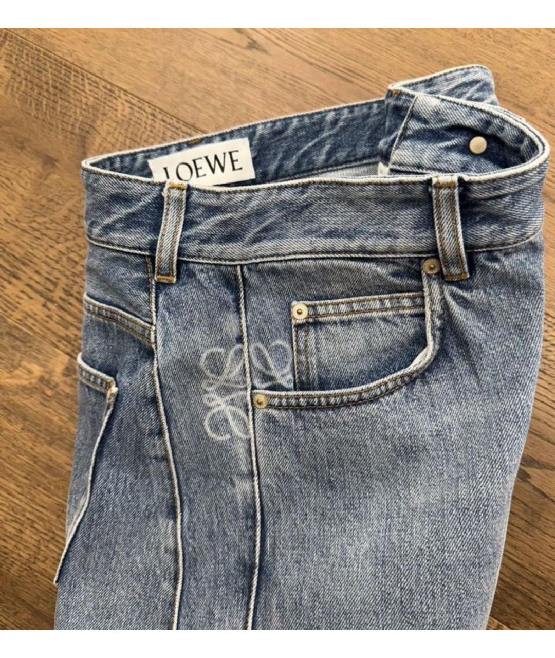 LOEWE Голубые хлопковые прямые джинсы, фото 5