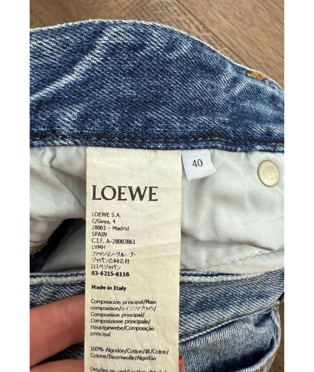LOEWE Голубые хлопковые прямые джинсы, фото 4