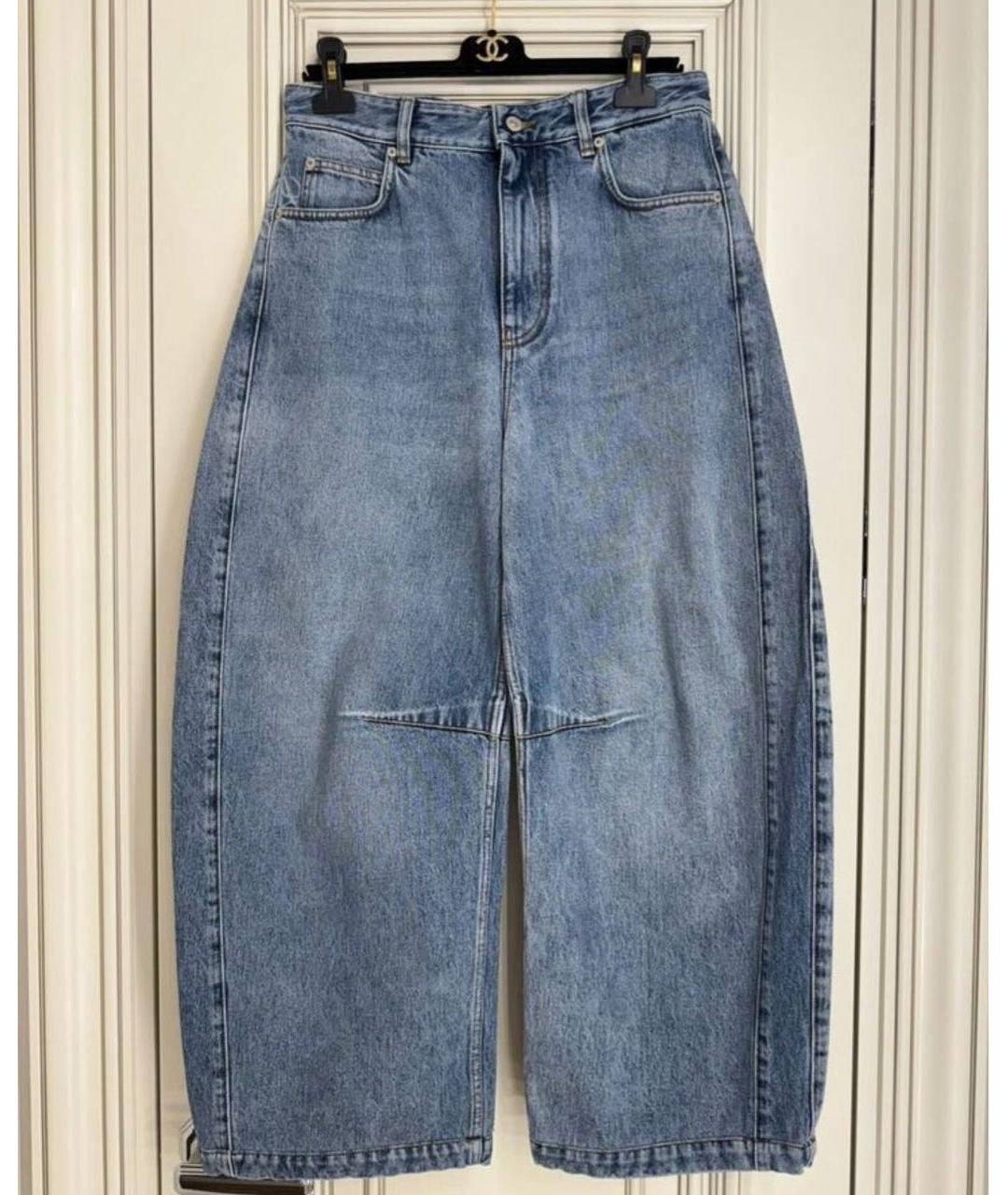 LOEWE Голубые хлопковые прямые джинсы, фото 2