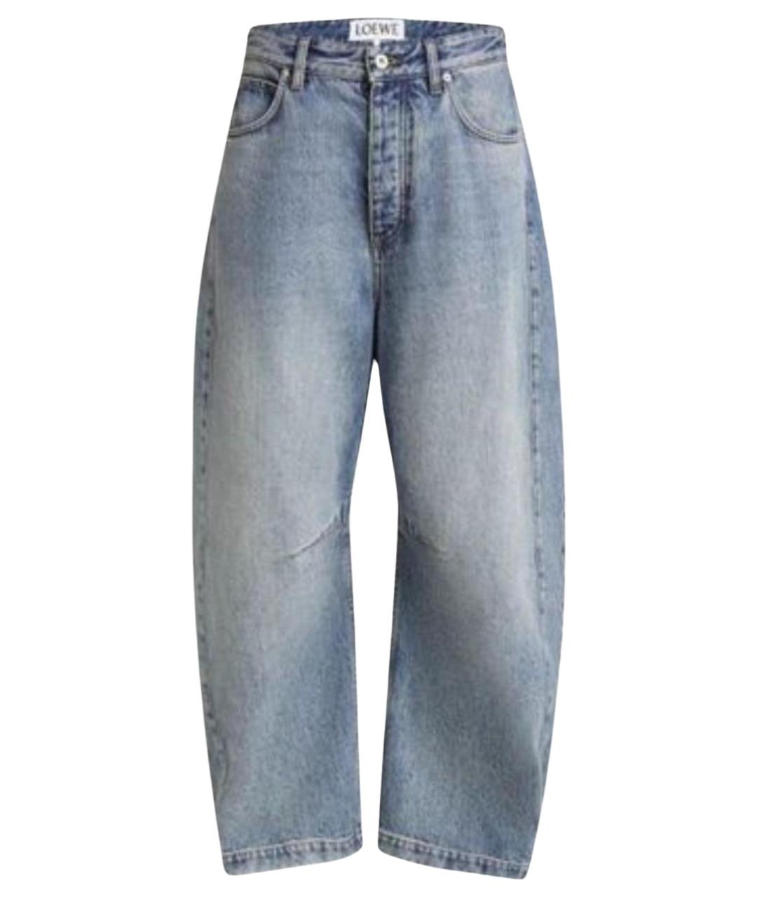 LOEWE Голубые хлопковые прямые джинсы, фото 1