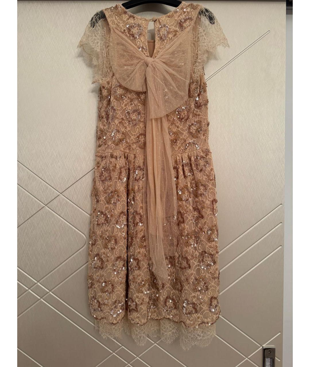 VALENTINO Бежевое кружевное вечернее платье, фото 2