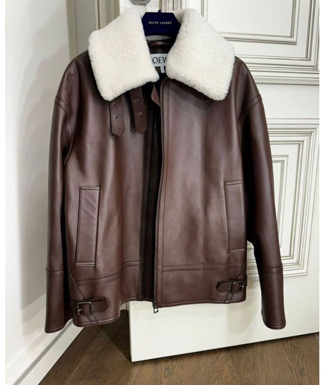 LOEWE Коричневая кожаная куртка, фото 7