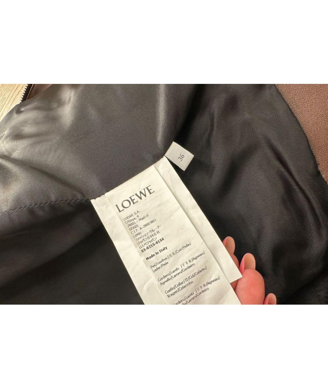 LOEWE Коричневая кожаная куртка, фото 6