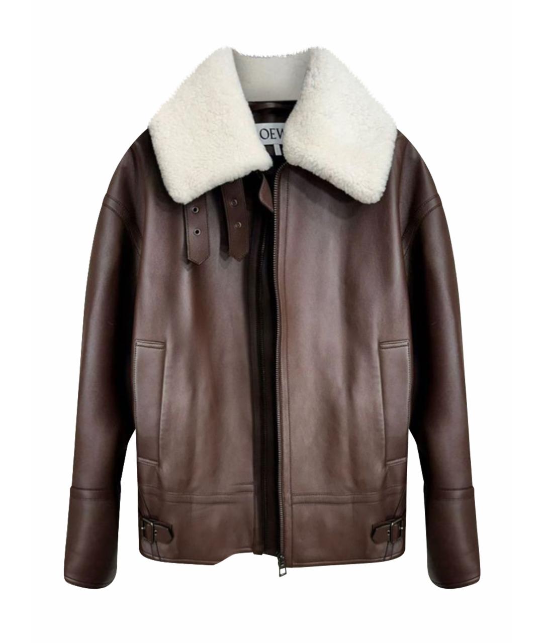 LOEWE Коричневая кожаная куртка, фото 1