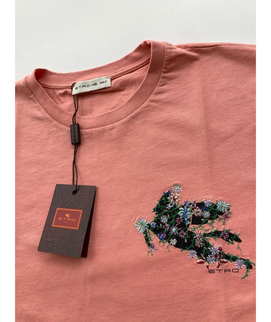 ETRO Розовая хлопковая футболка, фото 2