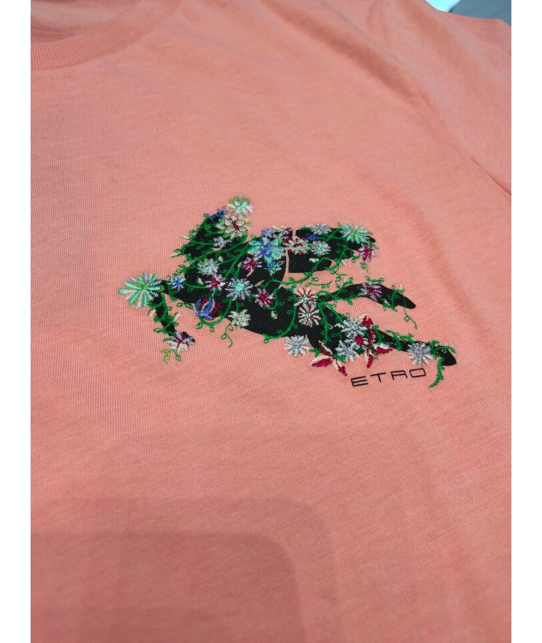 ETRO Розовая хлопковая футболка, фото 6