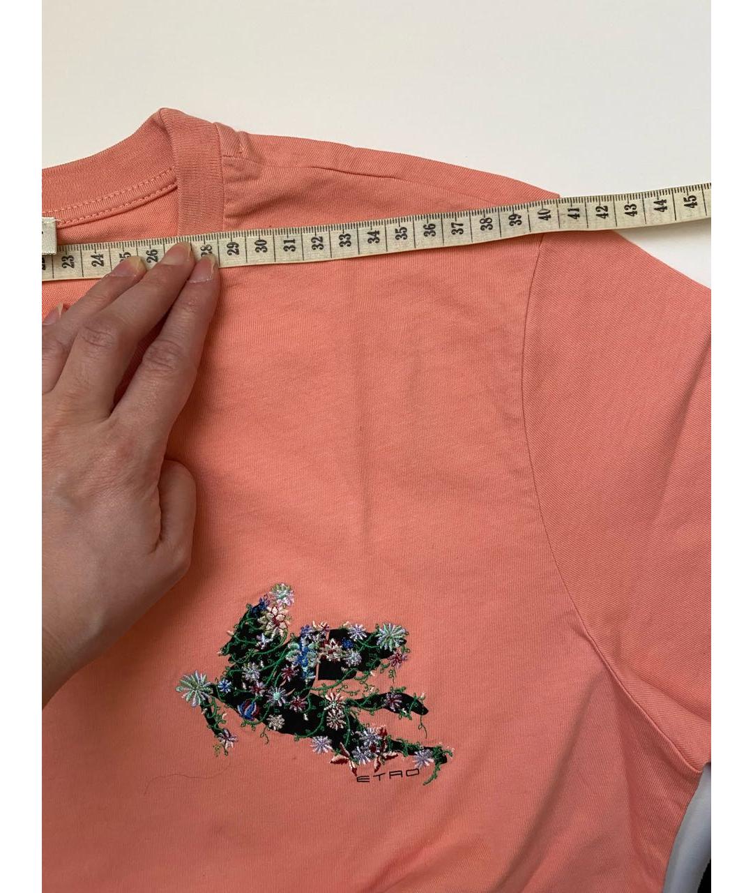 ETRO Розовая хлопковая футболка, фото 5