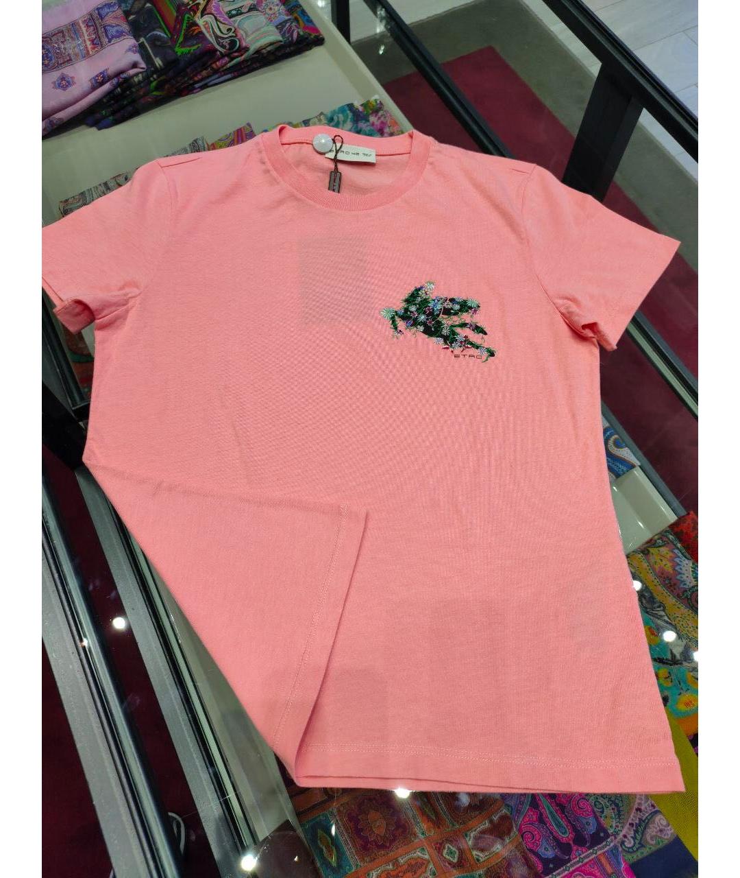 ETRO Розовая хлопковая футболка, фото 7