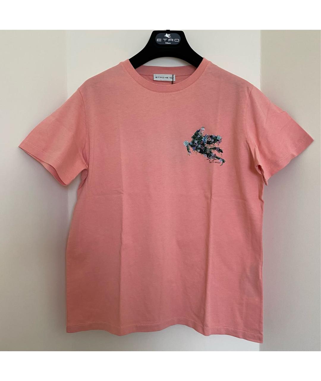 ETRO Розовая хлопковая футболка, фото 8