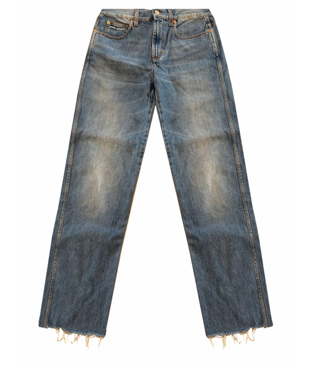GUCCI Синие хлопковые прямые джинсы, фото 1